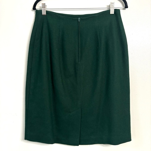 REQUIREMENTS  green wool fully lined zip up women pencil skirt - Picture 3 of 6